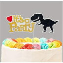 恐竜 3 グリッターカラー パーティーケーキトッパー 手作り誕生日ケーキトッパー パーティーサプライ プレミアムグリッターと食品安全アクリルスティック付き ALPHA K Dinosaur 3 Glitter Colors Party Cake Topper, Handmade Birthday Cake Topper Par