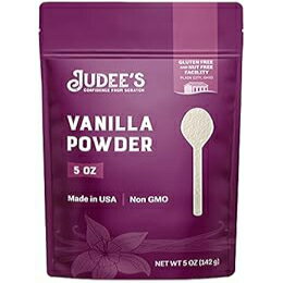 Judee's プレミアム バニラ パウダー 5 オンス - 非遺伝子組み換え、米国製 - 焼き菓子、コーヒー、ヨーグルト、スムージー、プロテインシェイクなどのレシピにバニラ風味を加えます。 Judee's Gluten Free Judee's Premium Vanilla Powder 5 Oz - No