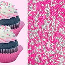Sprinkle Deco Hot Pink and Silver Cake Pop Cookie Cupcake Cakes Semi-Sweet Edible Confetti Decorations Sprinkles Desert Jimmies Toppers 6oz Bag|詳細画像