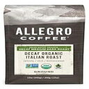 Allegro Coffee デカフェ オーガニック イタリアン ロースト グラウンド コーヒー、12 オンス Allegro Coffee Decaf Organic Italian Roast Ground Coffee, 12 oz