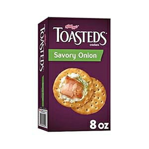 トーストクラッカー、トーストクラッカー、パーティースナック、セイボリーオニオン、8オンスボックス（1箱） Toasteds Crackers, Toasted Crackers, Party Snacks, Savory Onion, 8oz Box (1 Box)
