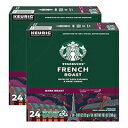 スターバックス コーヒー K カップ ポッド、フレンチ ロースト、ダーク ロースト コーヒー、ダーク キャラメルと甘いスモークのノート、キューリグ純正 K カップ ポッド、24 CT K カップ/箱 (2 箱パック) Starbucks Coffee K-Cup Pods, French Roas