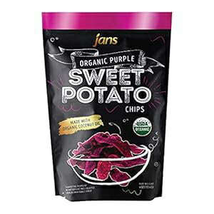 Jans オーガニック スイート ポテトチップス (パープル、4.0 オンス) Jans Organic Sweet Potato Chips..