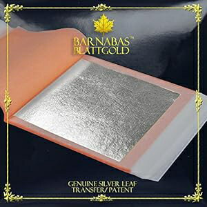 食用本物の銀箔シート - Barnabas Blattgold 作 - 3.75 インチ - 25 枚 - 転写特許リーフ Edible Genuine Silver Leaf Sheets - by Barnabas Blattgold - 3.75 inches - 25 Sheets - Transfer Patent Leaf