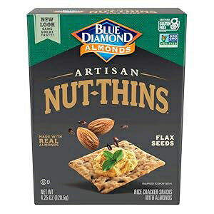 Blue Diamond Almonds Blue Diamond Almond Artisan Nut Thins Cracker Crisps, Flax Seeds, 4.25 Ounce