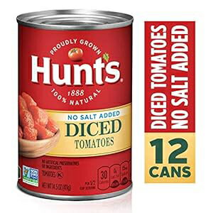Hunt's Diced Tomatoes No Salt Added, 14.5 oz, 12 Pack