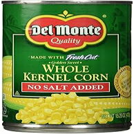 Del Monte, Whole Kernel Gold Corn, No Salt Added, 15.25oz Can (Pack of 6)