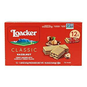 Loacker Classic Hazelnut Wafers - Premium Crispy Wafer Cookies with Ha...