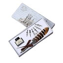 OPENDGO Calligraphy Pen Set Writing Quill Pen 6 Nibs and Ink, Dip Feather Pen Gi...