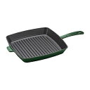 ストウブ 鋳鉄 10インチ スクエア グリルパン - バジル Staub Cast Iron 10-inch Square Grill Pan - Basil
