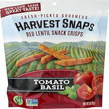 Harvest Snaps トマトバジル赤レンズ豆スナッククリスプ、グルテンフリー、植物性タンパク質と繊維を含..