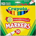 Pack of 1, Crayola Broad Line Markers, Classic Colors 10 Each
