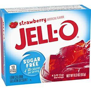 Jell-O ストロベリー シュガーフリー ゼラチン、0.30 オンス (8.5g)、(3 個パック) Jell-O Strawberry Sugar-Free Gelatin, 0.30 Ounce (8.5g), (Pack of 3)
