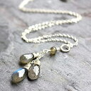 ラブラドライト ネックレス スターリング シルバー グレー ジェムストーン ティアドロップ トリオ ペンダント Aerides Designs Labradorite Necklace Sterling Silver Gray Gemstone Teardrop Trio Pendant(4)