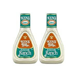 Ken's Steak House Buttermilk Ranch Dressing 16 Fl Oz, Gluten Free (Pack of 2)