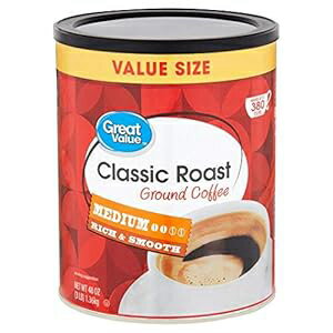 楽天GlomarketPACK OF 6 - Great Value Classic Roast Ground Coffee, Medium Roasted, 48 oz