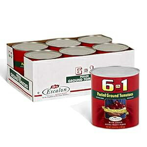 6 in 1 皮むきグラウンドトマト エクストラヘビーピューレ、105 オンス缶 (6 缶ケース) 6 in 1 Peeled Ground Tomato Extra Heavy Puree, 105 oz Can (Case of 6 Cans)