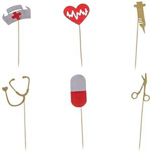 BinaryABC Nurse Cake Toppers Cupcake Picks Cake Decoration Party Supplies,Nursing Graduation Party Decorations,RN Graduation Party Supplies,36Pcs
