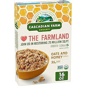 Cascadian Farm Organic Granola, Oats and Honey Cereal, 16 oz Cascadian Farm Organic Granola, Oats and Honey Cereal, 16 oz