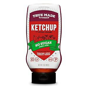 True Made Foods、砂糖不使用、野菜ケチャップスクイーズ、17オンス True Made Foods, No Added Sugar Vegetable Ketchup Squeeze, 17 Oz