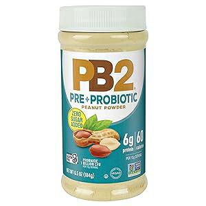 PB2 Peanut Butter Powder - No Sugar Added, Supplemented with Prebiotics + Probiotics, Gluten Free, Non-GMO [6.5 oz]
