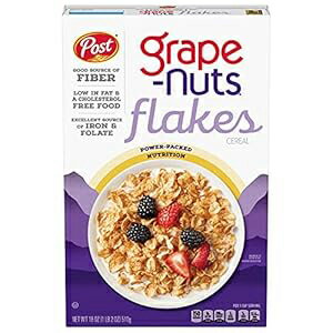 Grape Nuts Post Flakes Breakfast Cereal, Whole Grain, Heart Healthy, 1...