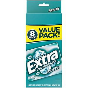 EXTRA Polar Ice Sugar Free Chewing Gum Bulk Pack, 8 Packs of 15 Pieces...
