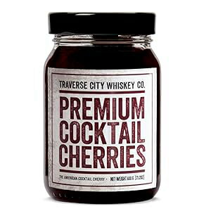 Traverse City Whiskey Co. Premium Cocktail Cherries Cocktails & Desserts All American, Natural, Certified Kosher, Stemless, Slow-Cooked Garnish for Old Fashioned, Ice Cream Sundaes & More