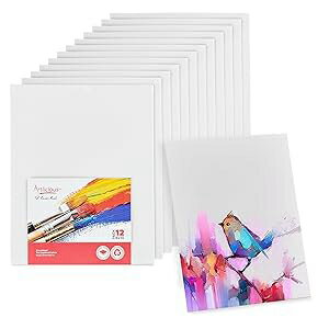 Artlicious Canvases for ting - Pack of 48, 8 x 10 Inch Blank White Canvas Boards - 100% Cotton Art Panels for Oil, Acrylic & Watercolor t