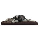 Furhaven 冷却ジェルフォームペットベッド 犬と猫用 - クラシッククッション 超豪華なカーリーファー犬用ベッドマット 取り外し可能で洗えるカバー付き チ...