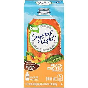 クリスタル ライト オン ザ ゴー ピーチ アイス ティー 10 パック ボックス (10 個入り) Crystal Light..