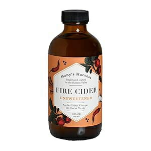 Hany's Harvest Unsweetened Fire Cider 8 fl oz Glass Bottle All-Natural, Small-Batch, Handcrafted, Non-GMO, Gluten-Free, & Digestive Support