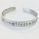 Live Laugh Love ハンドスタンプのインスピレーションを与える引用カフ ブレスレット Ann Peden Jewelry Live Laugh Love Handstamped inspirational quote cuff bracelet