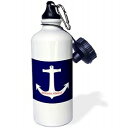 3dRose ウォーターボトル、21オンス、ホワイト 3dRose Water Bottle, 21oz, White