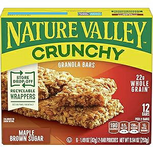 Nature Valley Crunchy Granola Bars, Maple Brown Sugar, 12 Bars, 8.9 OZ...