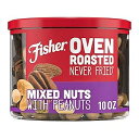 Fisher Snack Oven Roasted Never Fried, 10 Ounces, Non-GMO, Made With Sea Salt, Mixed Nuts with Peanuts