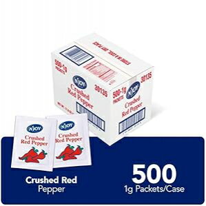 N'Joy クラッシュレッドペッパー 1g パケット、500 カウント 一人前 バルクサイズ N'Joy Crushed Red Pepper 1g Packets, 500 Count Single Serve Portion Bulk Size
