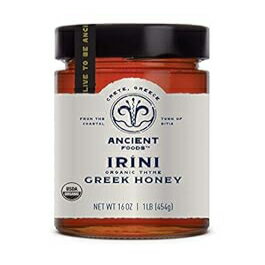 Ancient FoodsのIrini Cretanタイムハニー - ギリシャ産オーガニックハニー生無濾過本物のギリシャ蜂蜜 オーガニックタイムハニー ギリシャ、クレタ島産の本物の蜂蜜 454g Irini Cretan Thyme Honey by Ancient Foods - Organic Honey Raw Unfiltered Au