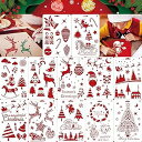 Konsait クリスマスステンシルテンプレート 12 パック 再利用可能なクリスマス描画ペイントテンプレート クリスマスステンシル グリーティングカード、アル...