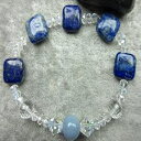 本物のラピスラズリ、エンジェライト、クォーツのヒーリング ブレスレット Audras Collectibles Genuine Lapis Lazuli, Angelite and Quartz Healing Bracelet