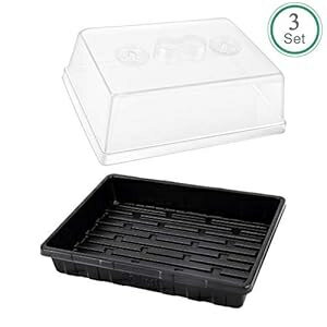 Soligt 3-Set Strong Plant Growing Trays with Humidity Domes for Seed S...