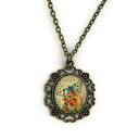蝶と花のネックレス - 女性へのギフト Fern & Filigree Butterfly and Flower Necklace - Gift for Wom...