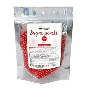 シュガー パール - パール加工されたレッド 4 mm - 4 オンス Cake S.O.S Sugar Pearls - Pearlized Red 4 mm - 4 oz シュガー パール - パール加工されたレッド 4 mm - 4 オンス Cake S.O.S Sugar Pearls - Pearlized Red 4 mm - 4 oz