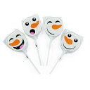Fun Express Snowman Face Frosted Suckers - Set of 12- Christmas Candy and Stocking Stuffers
