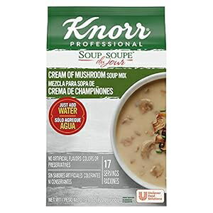 Knorr Professional Soup du Jour マッシュルームのクリームスープミックス グルテンフリー、MSG無添加、水を加えるだけ、19.6オンス、4個パック Knorr Professional Soup du Jour Cream of Mushroom Soup Mix Gluten Free, No added MSG, Just Add