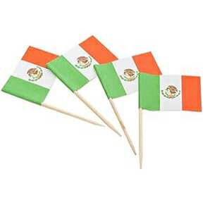 KingSeal メキシコ国旗つまようじ、2.5 インチ - 10 パック/パックあたり 144 個、メキシコ国旗ピック KingSeal Mexican Flag Toothpicks, 2.5 Inch - 10 Pack/144 per Pack, Mexico Flag Picks