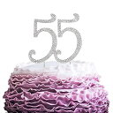 LINGPAR 55 Years Birthday Cake Topper - New Best Crystal Rhinestone 55th Wedding...