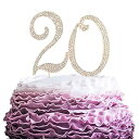 LINGPAR 20 Years Birthday Cake Topper - New Best Crystal Rhinestone 20th Wedding...