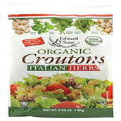Edward & Sons オーガニッククルトン、イタリアンハーブ、5.25オンスパック（6個パック） Edward & Sons Organic Croutons, Italian Herbs, 5.25-Ounce Packs (Pack of 6)