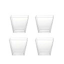 Sohapy 40 Pack 5 oz Tall Square Food Grade Clear Plastic Dessert Tumbler Cups for Tiramisu,Cakes,Ice cream,Parfait, Dip, Sundaes,and Cookies(40)
